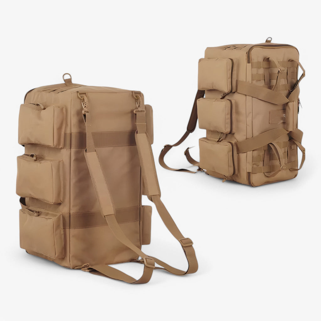55L Tactical Duffel Bag with MOLLE Webbing and Multiple Pockets