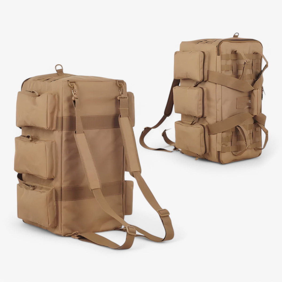 55L Tactical Duffel Bag with MOLLE Webbing and Multiple Pockets