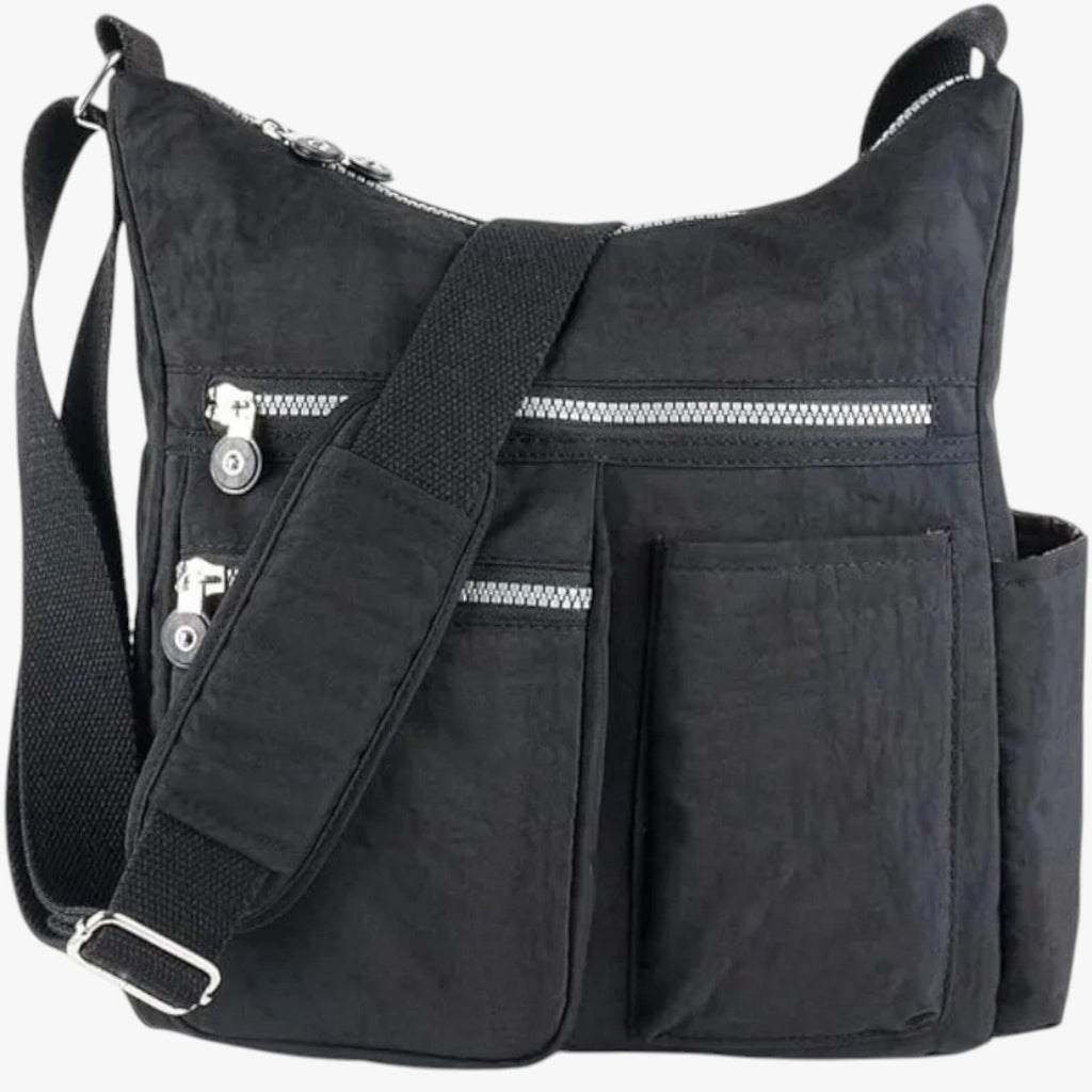 Waterafstotende nylon crossbodytas met RFID-blokkerend vak