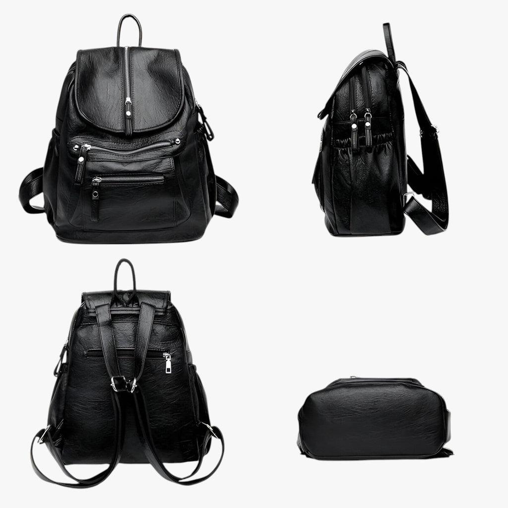 Soft Vintage-Style Leather Backpack for Women