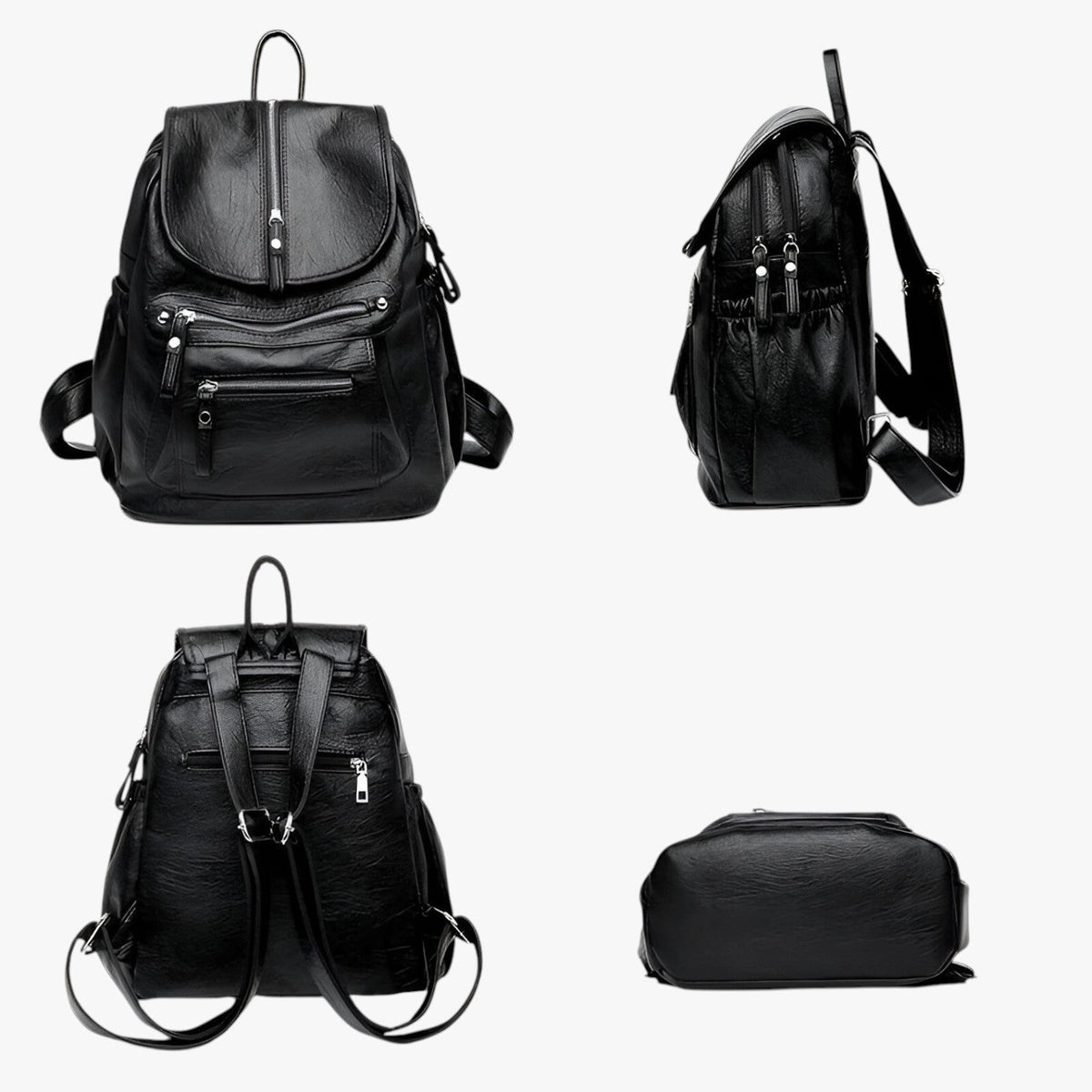 Soft Vintage-Style Leather Backpack for Women