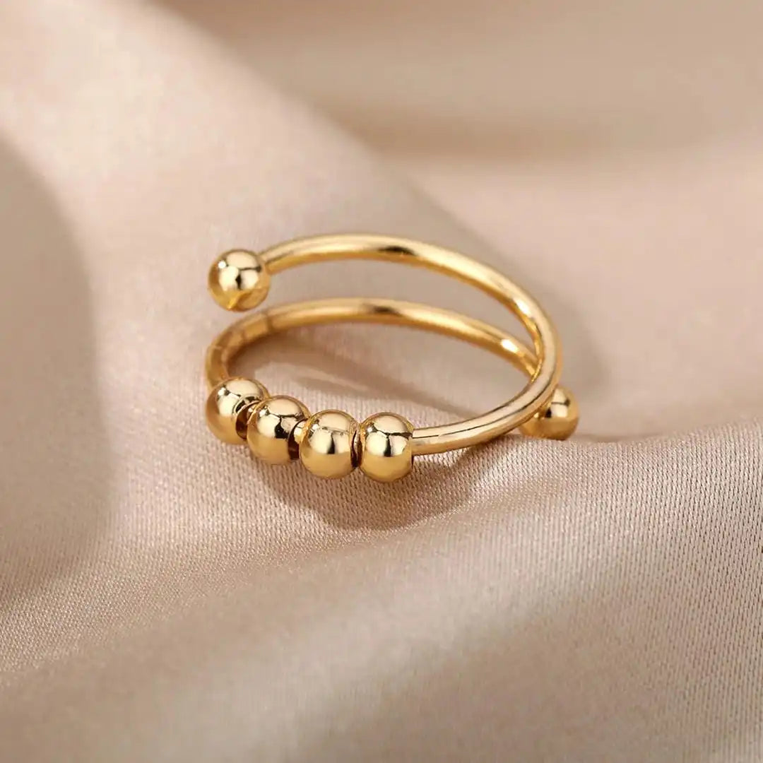 Adjustable Beaded Spinner Ring