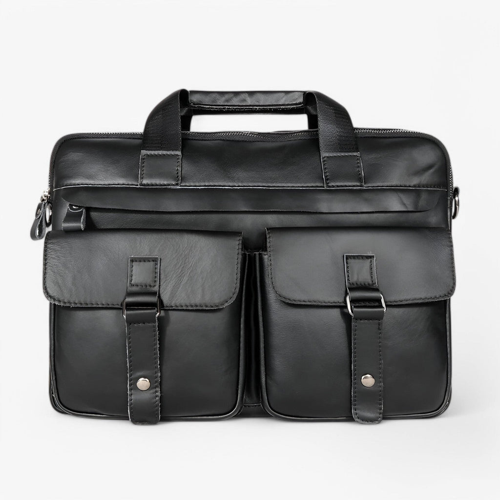 Organised Genuine Leather Laptop and Document Work Bag