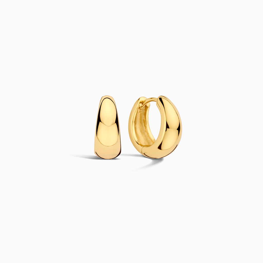 Domed Gold-Tone Huggie Earrings