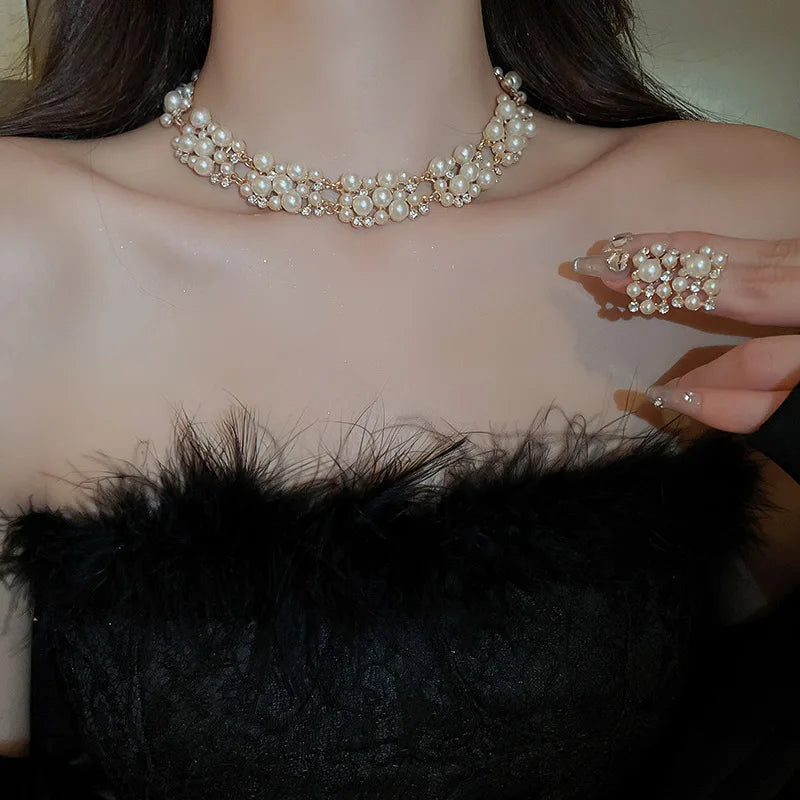 Pearl and Crystal Jewellery Set