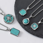 Kettingset met turquoise steenhanger