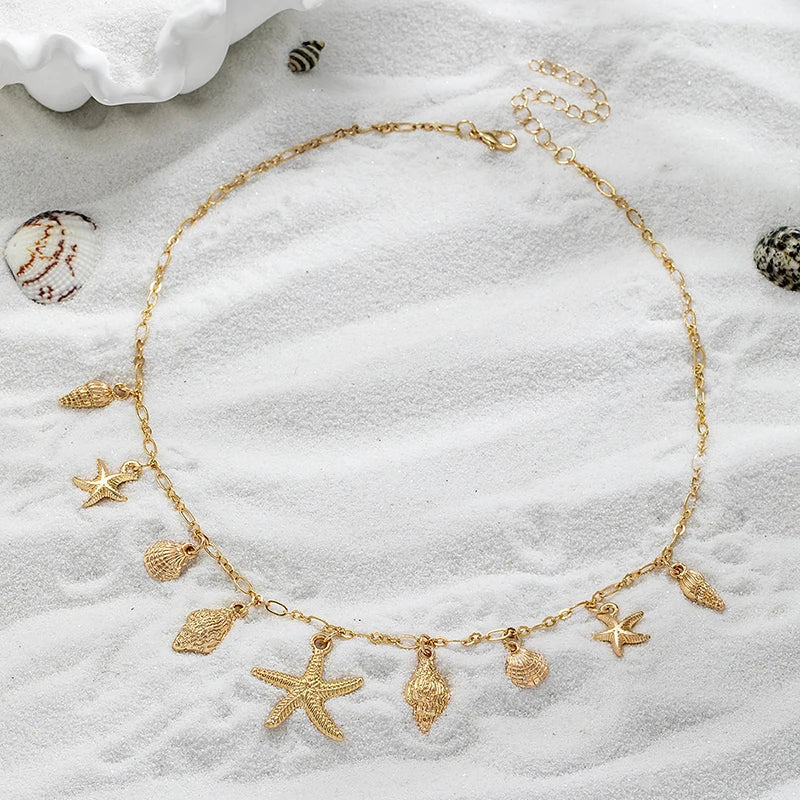 Starfish and Shell Necklace