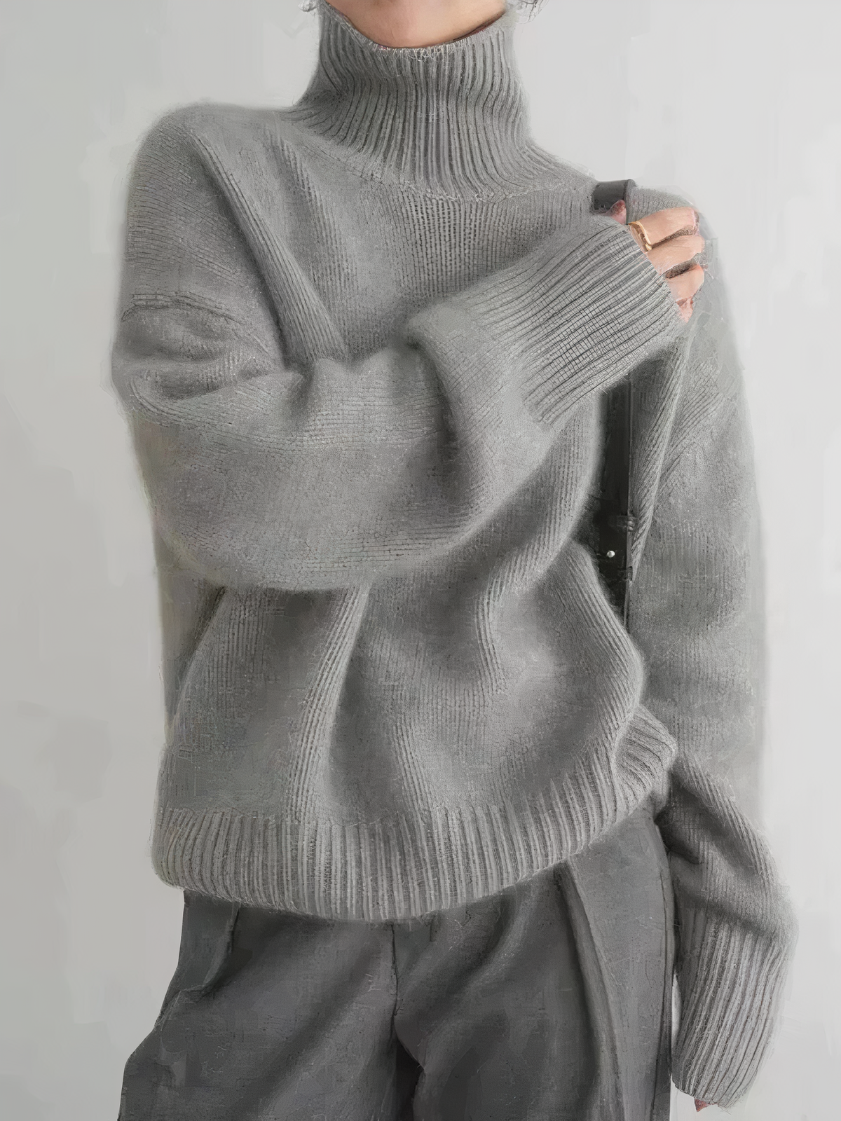 Oversized Roll-Neck Jumper with Relaxed Long Sleeves