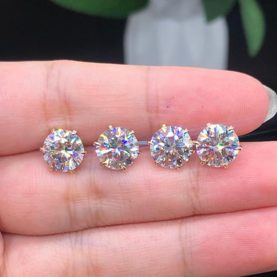 Four-Prong Solitaire Stud Earrings