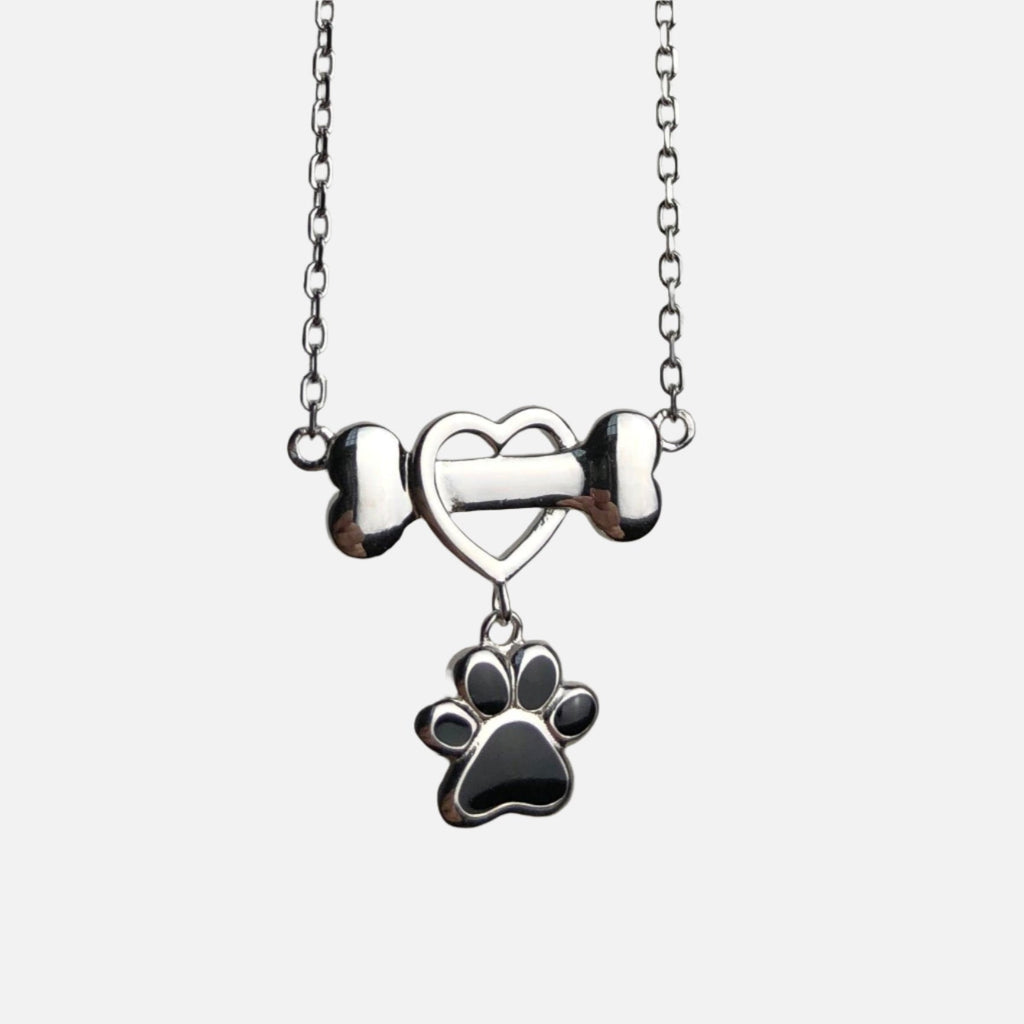 Fijne ketting met hondenpootje van roestvrij staal