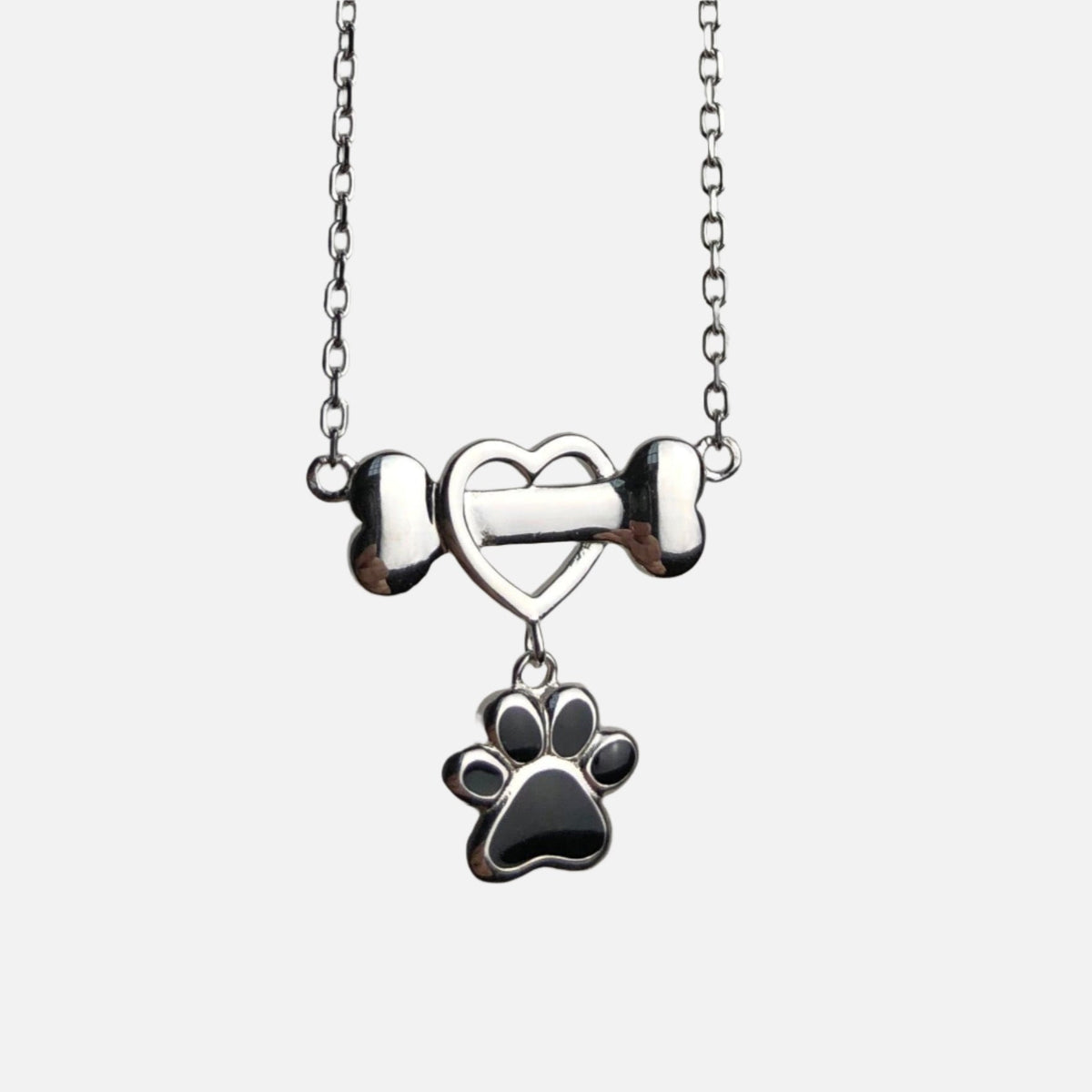 Fijne ketting met hondenpootje van roestvrij staal