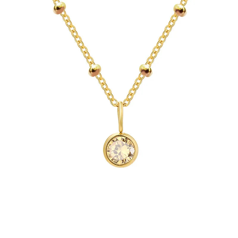 Fijne geboortesteenketting met kralenketting
