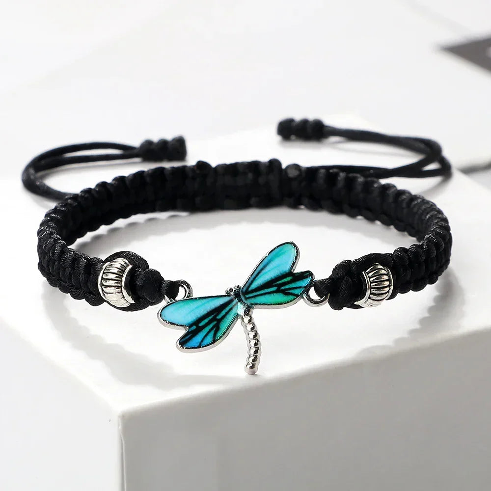 Handwoven Dragonfly Charm Bracelet