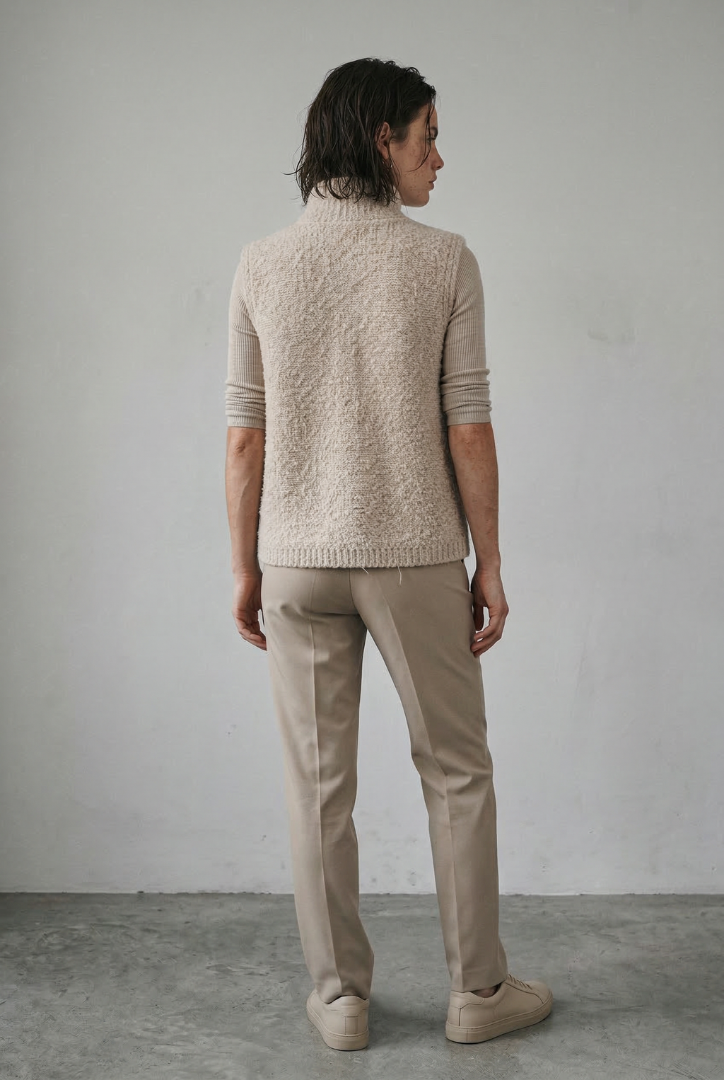 Sleeveless Knit Cardigan with Button Front and Textured Stitch