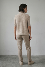 Sleeveless Knit Cardigan with Button Front and Textured Stitch