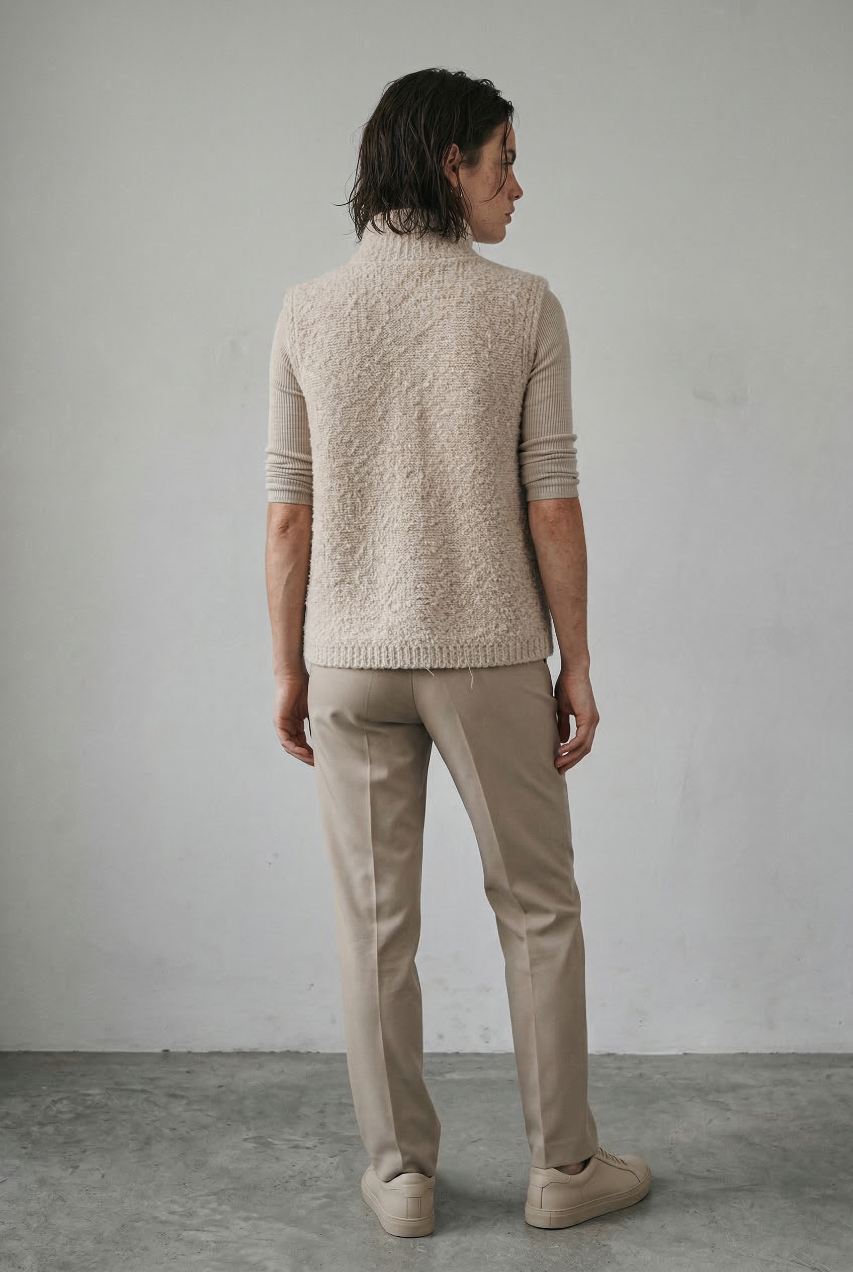 Sleeveless Knit Cardigan with Button Front and Textured Stitch