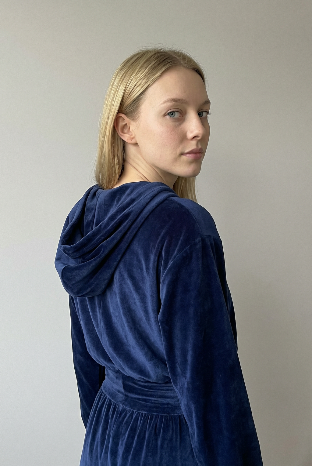 Corduroy-Look Hooded Top and Wide-Leg Trouser Two-Piece