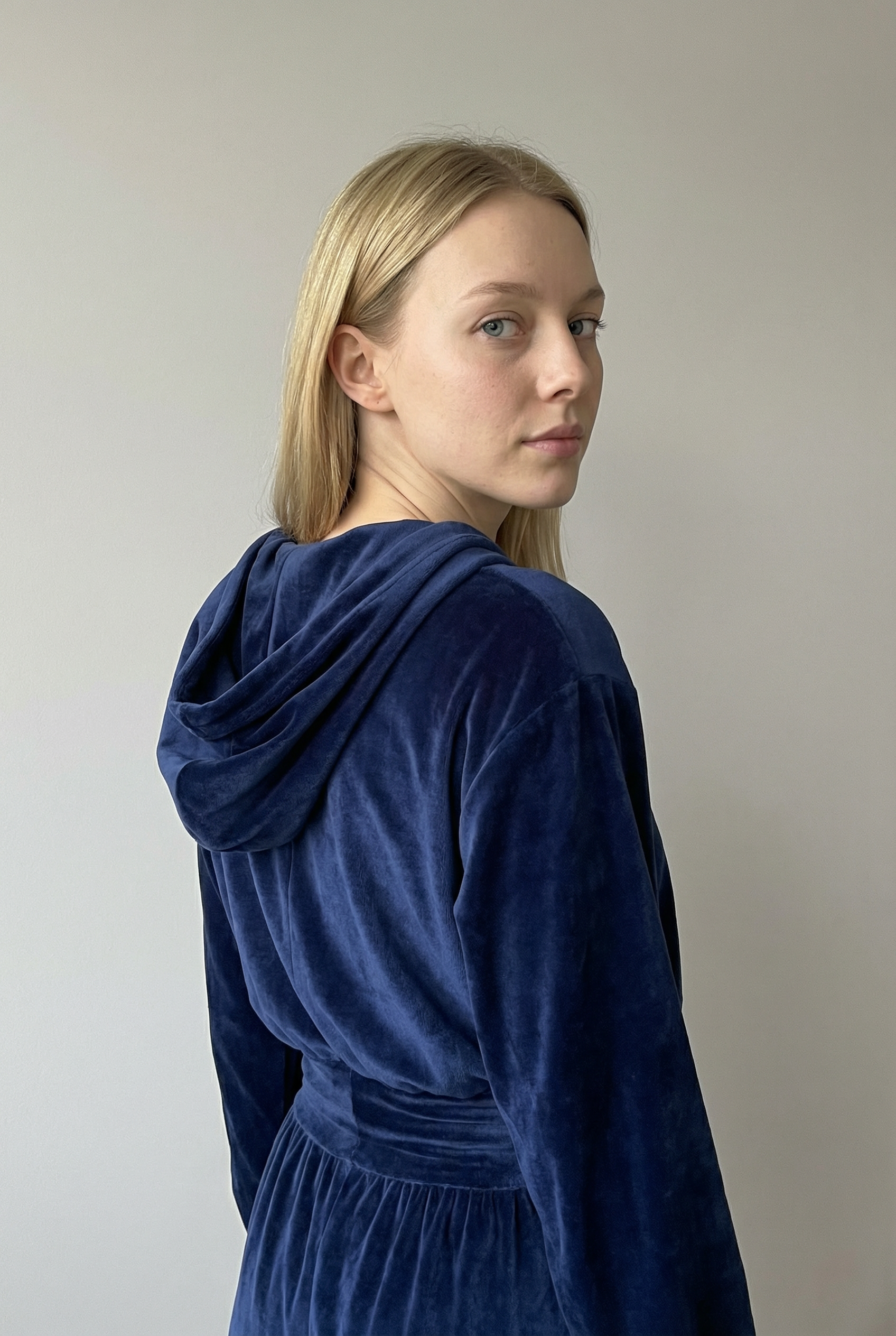 Corduroy-Look Hooded Top and Wide-Leg Trouser Two-Piece