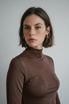 Turtleneck Top and Corduroy Skirt Two-Piece Set with Belt