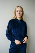 Corduroy-Look Hooded Top and Wide-Leg Trouser Two-Piece