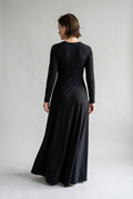 Long Sleeve A-Line Maxi Dress in a Soft Solid Knit