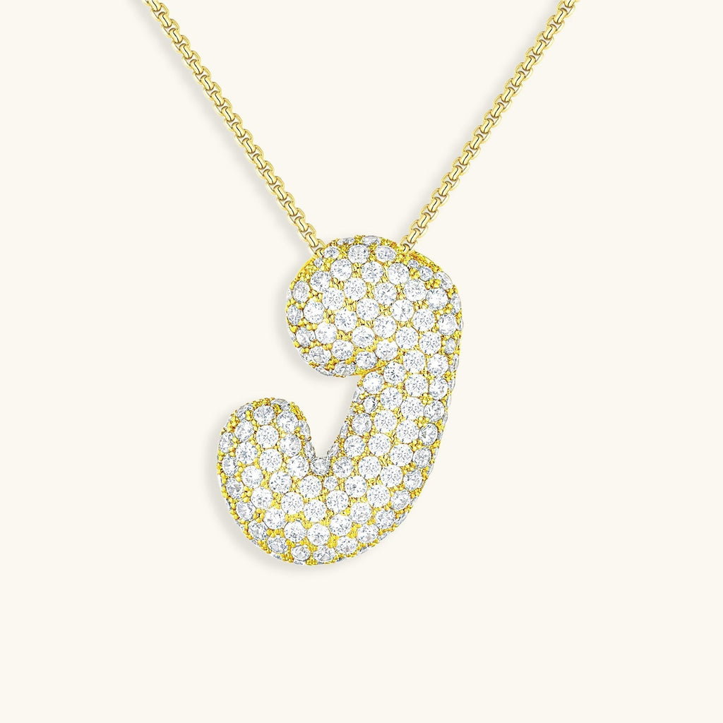Pavé Bubble Initial Necklace