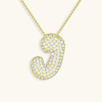 Pavé Bubble Initial Necklace