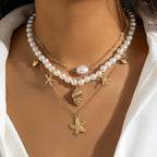 Starfish Pearl Choker Necklace