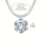 Sterling zilveren ketting met moissaniet solitairhanger