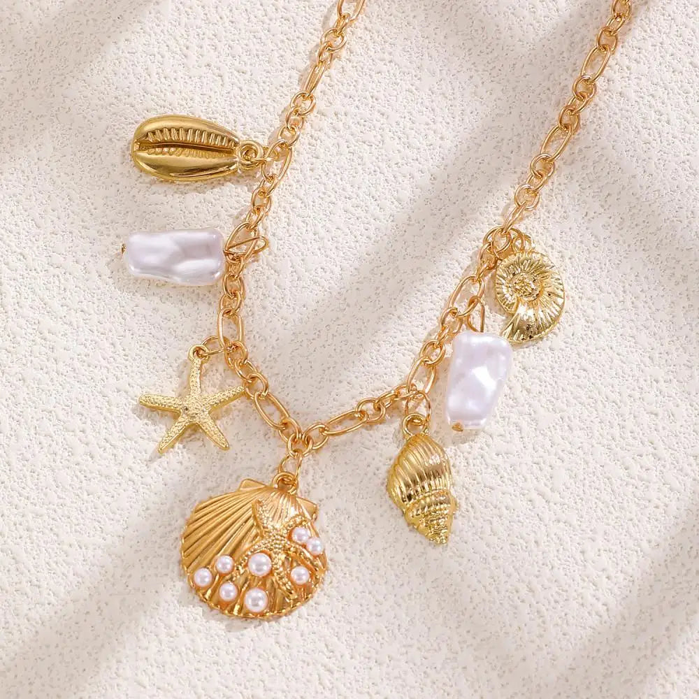 Pearl Starfish Ocean Necklace in Two Styles