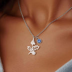 Personalised Birthstone and Birth Flower Necklace