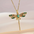 Gold-Tone Dancing Dragonfly Necklace