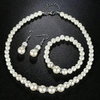 Pearl Necklace, Bracelet and Drop Earrings Collection