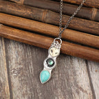 Turquoise Owl Bar Necklace