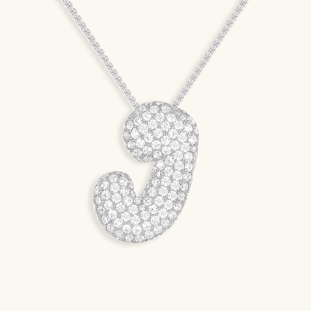 Pavé Bubble Initial Necklace