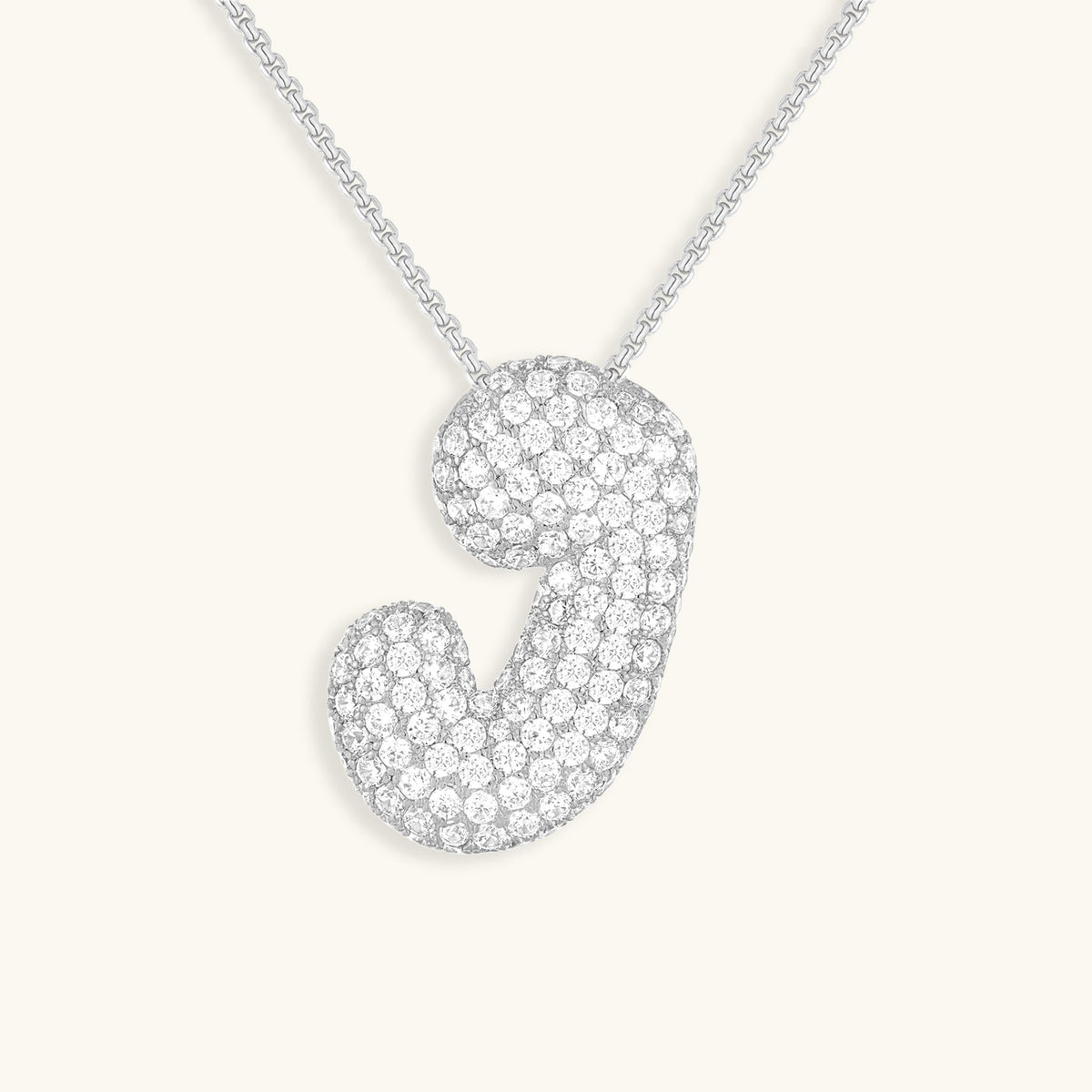 Pavé Bubble Initial Necklace