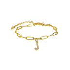Dainty Paperclip Chain Initial Letter Bracelet