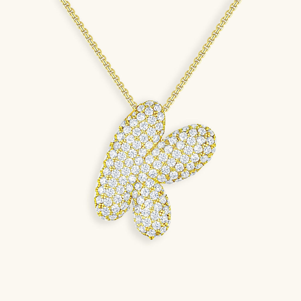 Pavé Bubble Initial Necklace