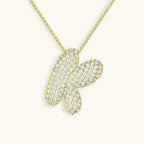 Pavé Bubble Initial Necklace