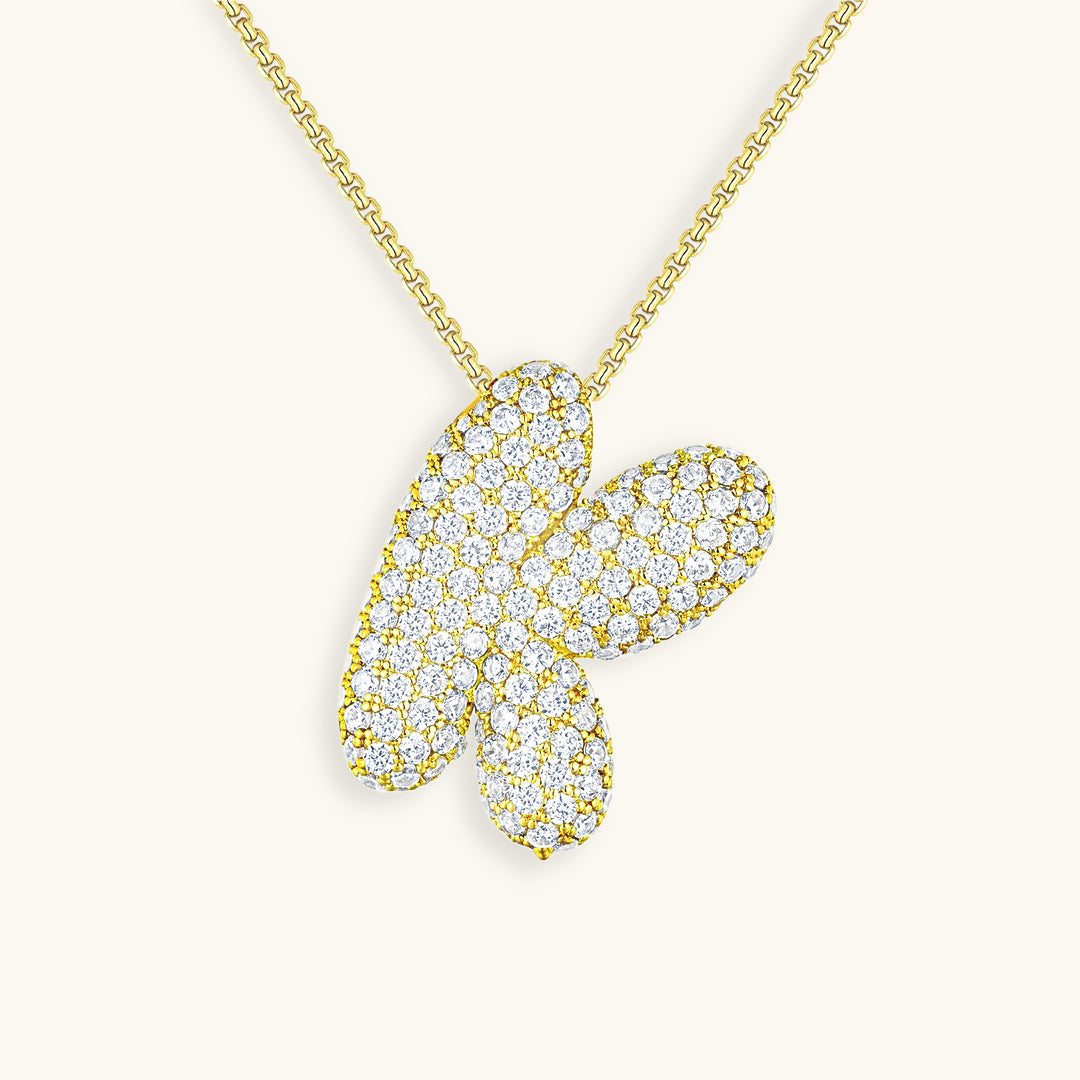 Pavé Bubble Initial Necklace
