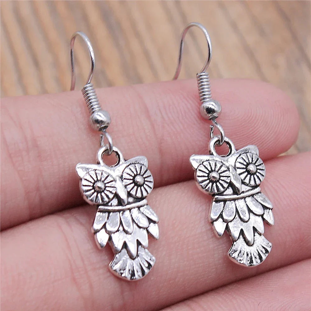 Vintage Bohemian Owl Dangle Earrings in Ten Styles