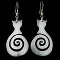 Vintage-Style Cat Silhouette Spiral Earrings