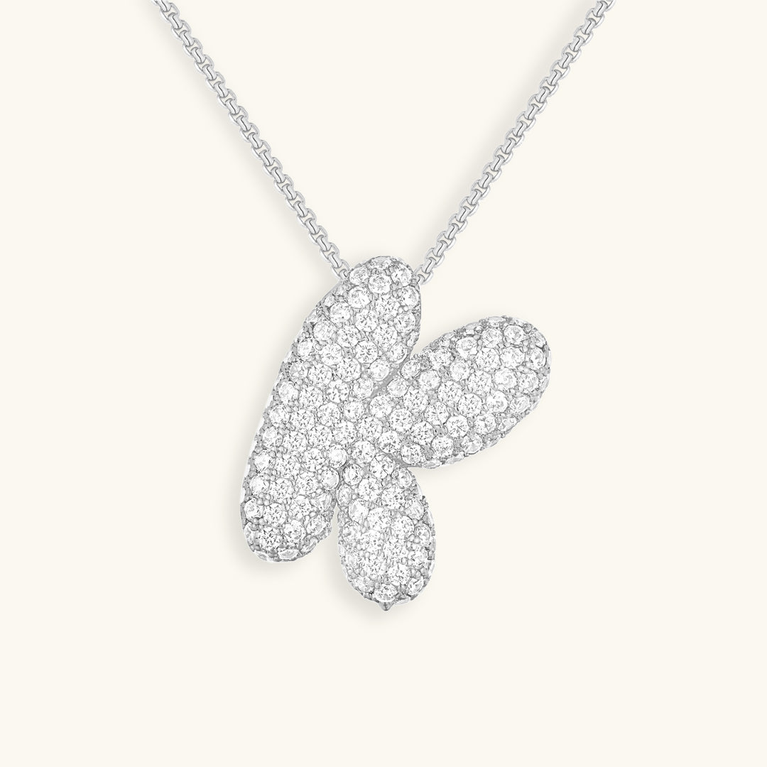 Pavé Bubble Initial Necklace