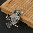 Crystal Owl Pendant Necklace in Many Stones