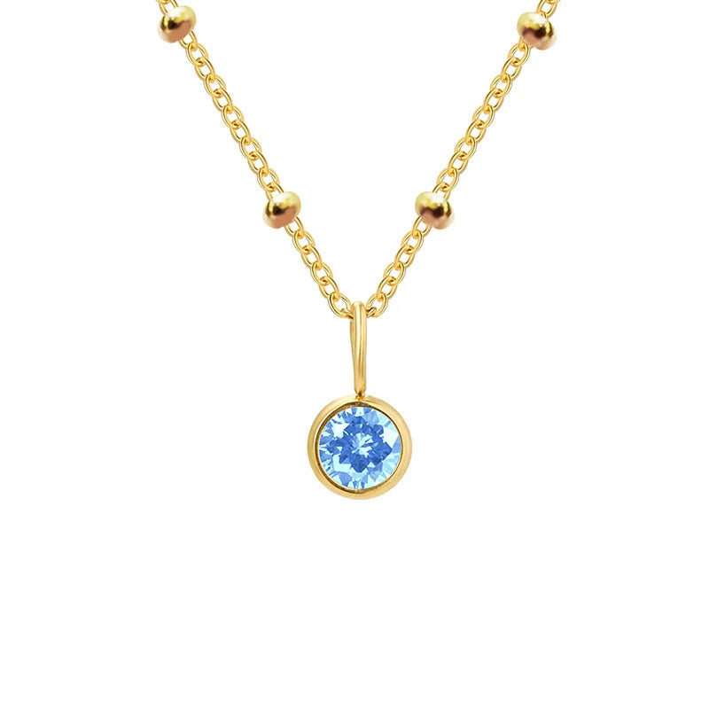 Fijne geboortesteenketting met kralenketting