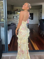 Floral Tiered Ruffle Sleeveless Maxi Dress