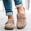Faux Suede Buckle Strap Slingback Sandals