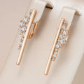 Zirconia Stud Earrings in Gold Tone