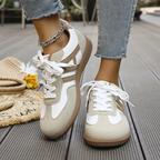 Contrast Panelled Lace-Up Trainers