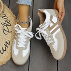 Contrast Panelled Lace-Up Trainers